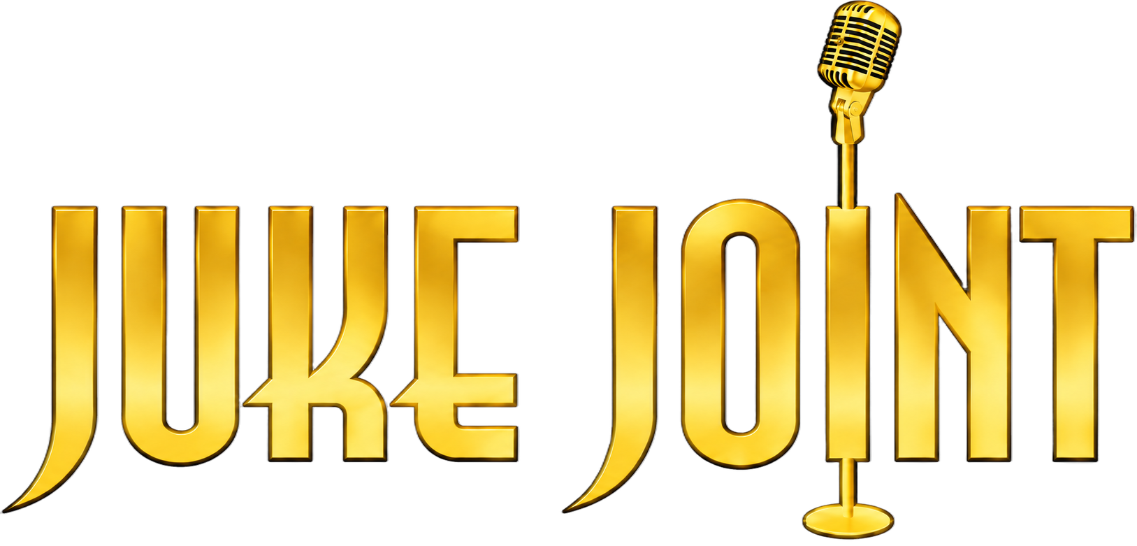 Juke Joint — gold lettering with a vintage microphone